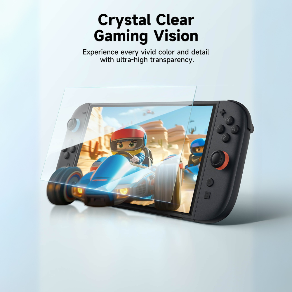 JSAUX HD Tempered Glass Screen Protector for Switch 2 (2 PACK)