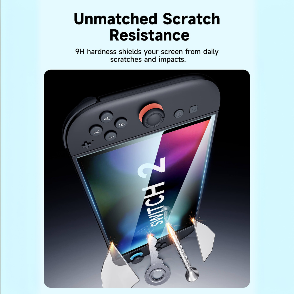 JSAUX HD Tempered Glass Screen Protector for Switch 2 (2 PACK)