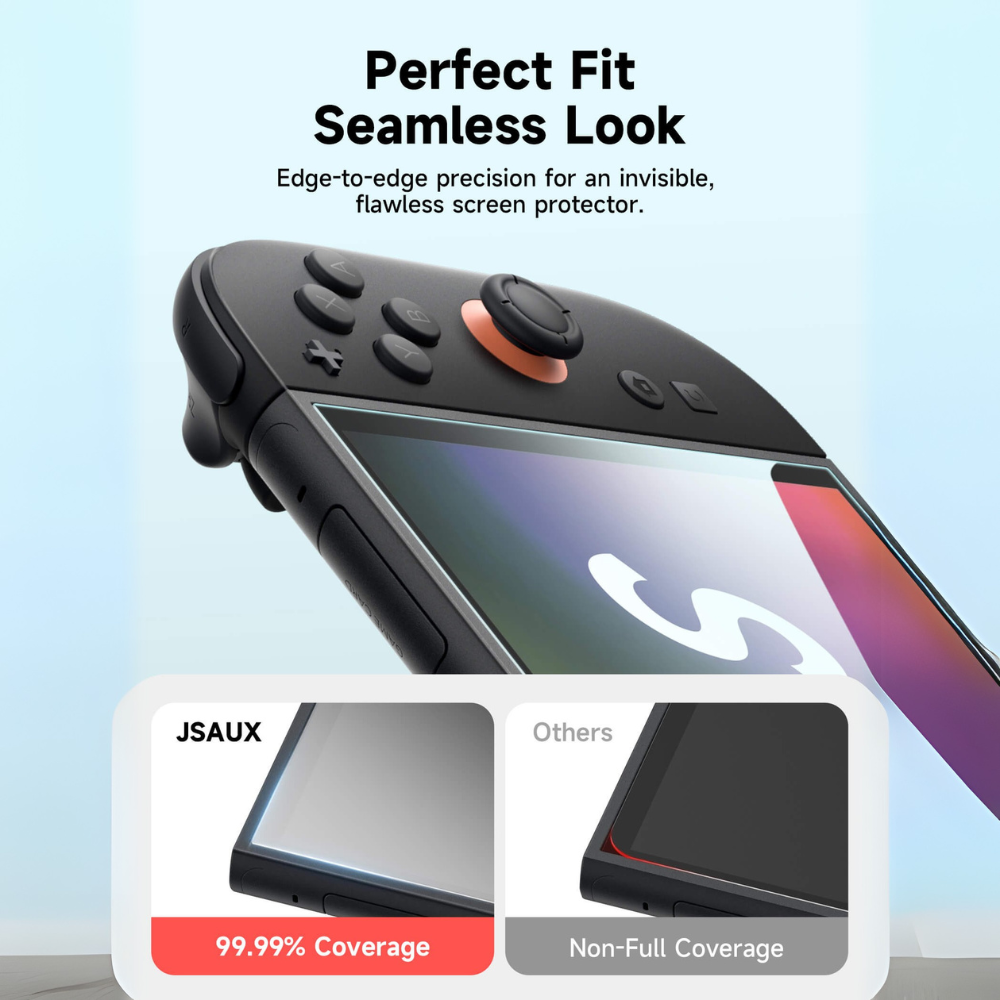 JSAUX HD Tempered Glass Screen Protector for Switch 2 (2 PACK)