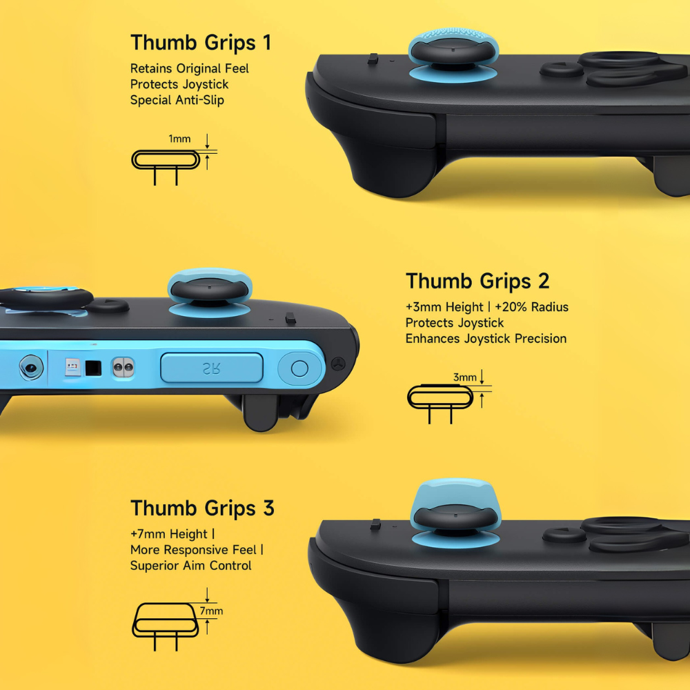 JSAUX Multi-Mode Joystick Cap and Thumb Grip with Lever Guard Set for Switch 2