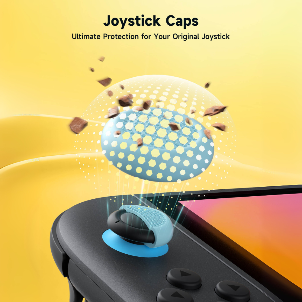 JSAUX Multi-Mode Joystick Cap and Thumb Grip with Lever Guard Set for Switch 2