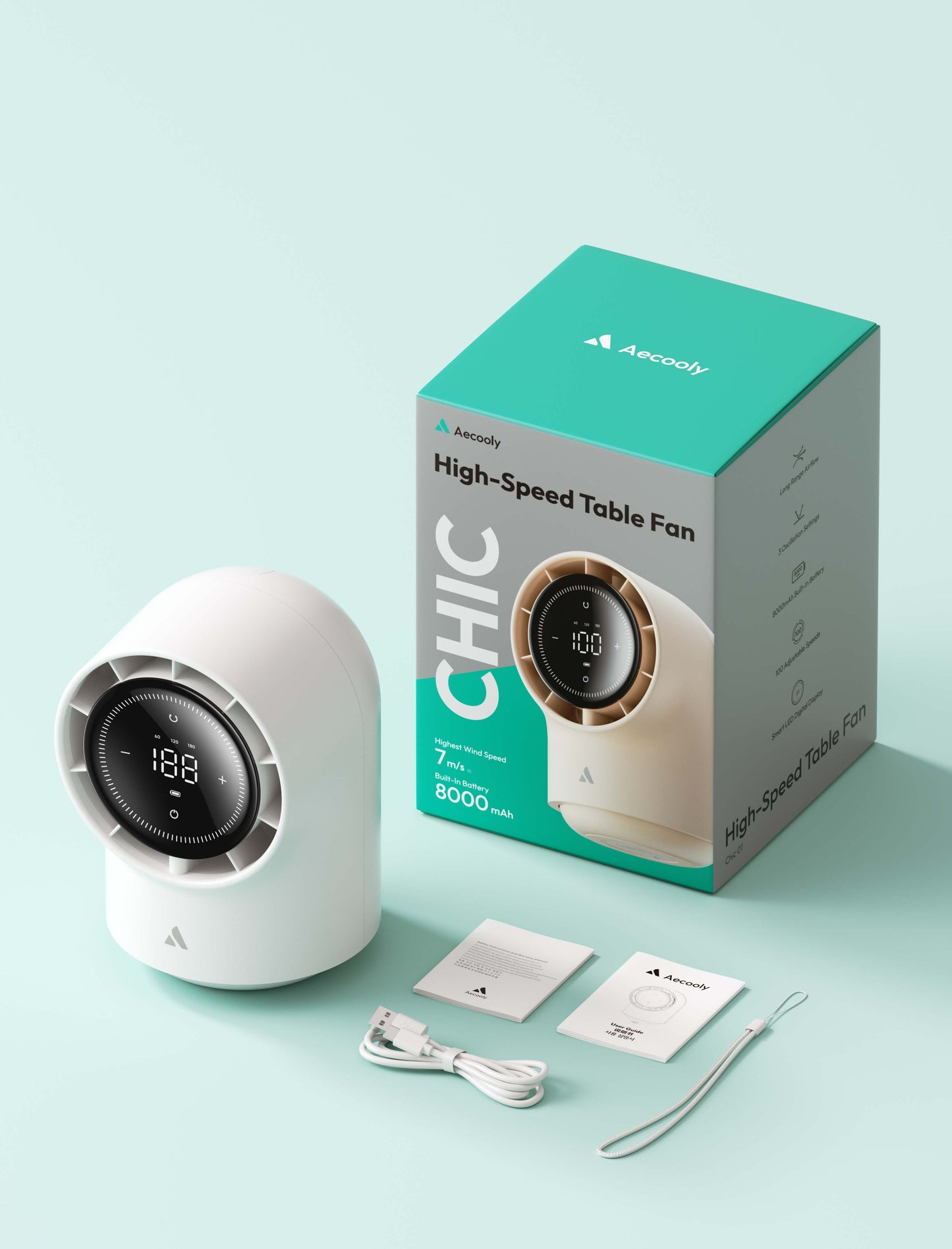 Aecooly Chic 01 - Oscillation High Speed Desk Fan