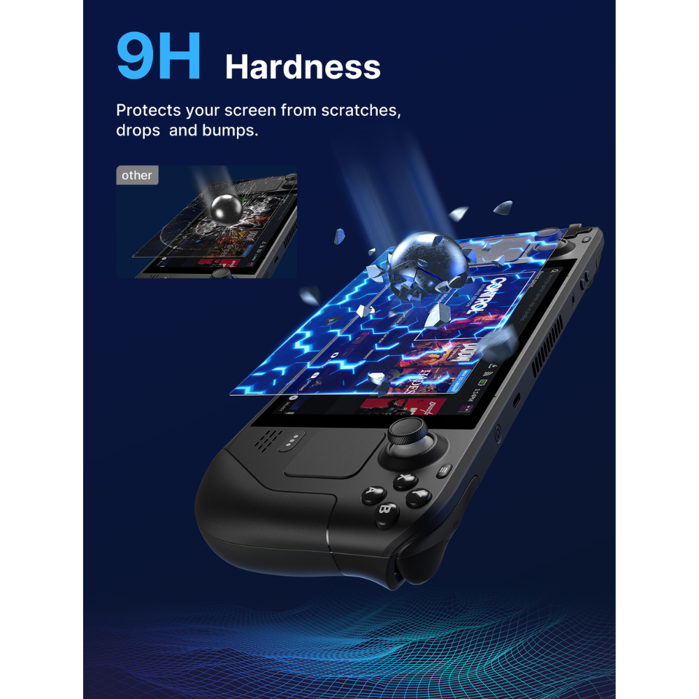 JSAUX Anti-Glare Screen protector for Steam Deck with guiding frame - 2 packs