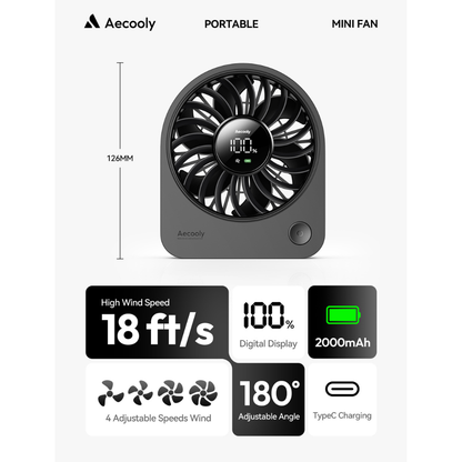 Aecooly Mini Desktop Fan (2000mAh)
