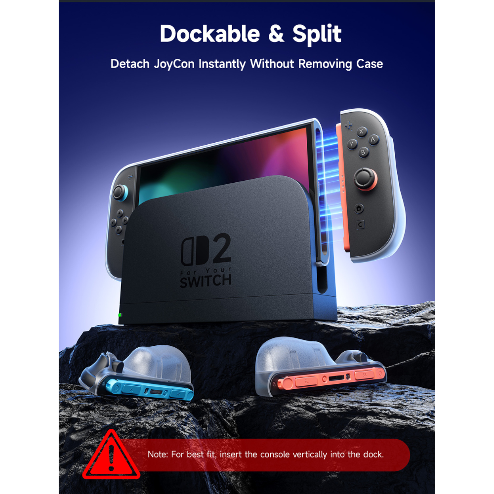 JSAUX Split Transparent Ergonomic Protective Case for Switch 2