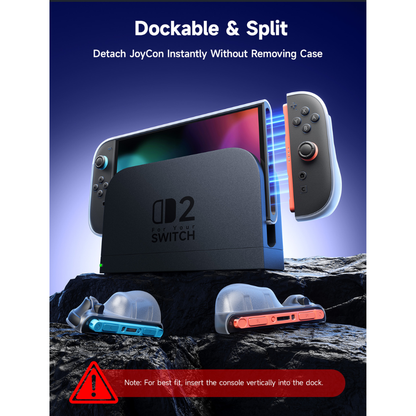 JSAUX Split Transparent Ergonomic Protective Case for Switch 2