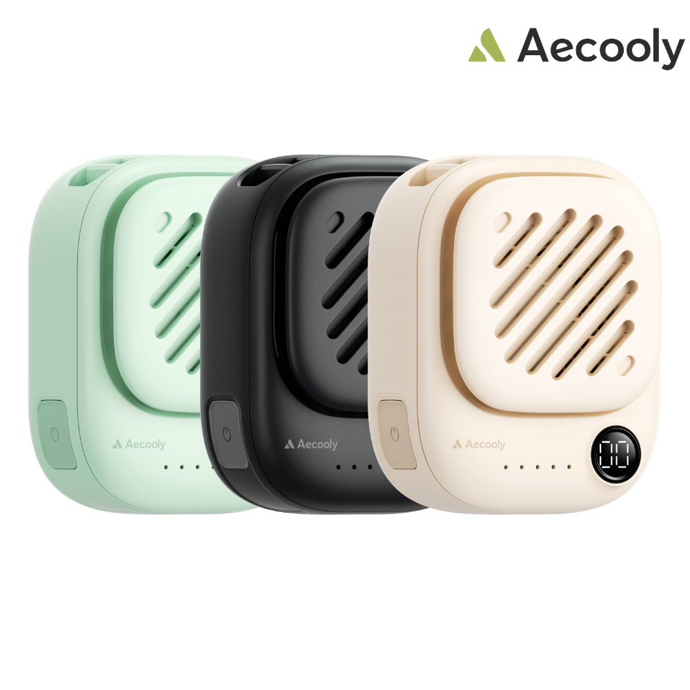 Aecooly - Mini Neck Fan Clip Portable Fan With Magnetic Back Clip