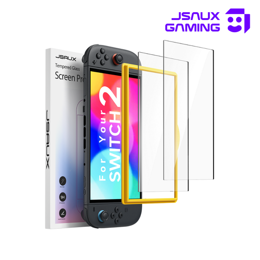 JSAUX HD Tempered Glass Screen Protector for Switch 2 (2 PACK)