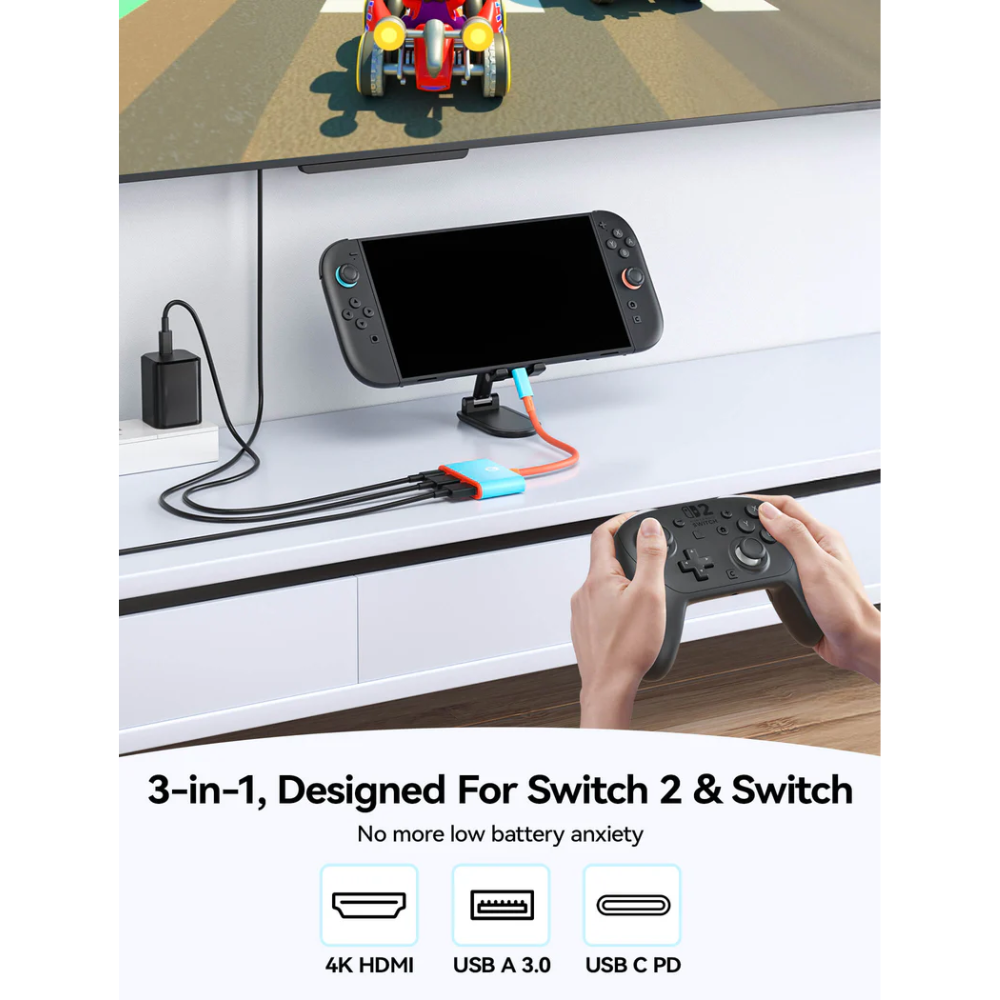 JSAUX Dock Adapter 3 in 1 for Switch 2