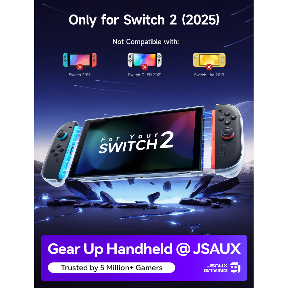 JSAUX Split Transparent Ergonomic Protective Case for Switch 2