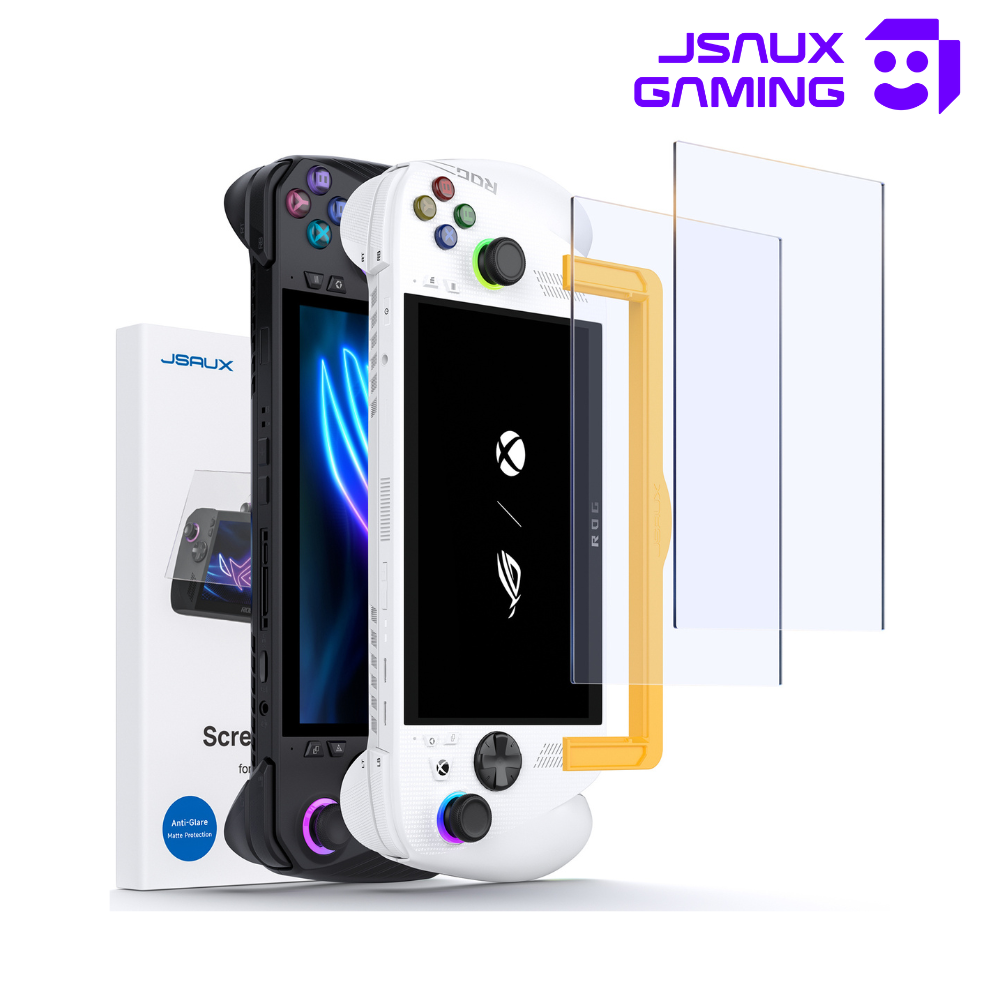 Jsaux Anti-Glare Screen protector for ROG ALLY&ROG ALLY X with guiding frame-2 packs (Matte)