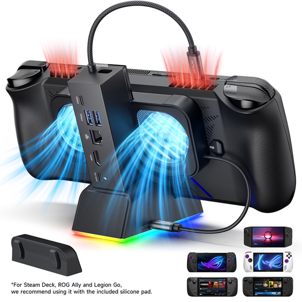 JSAUX 7-in-1 Multifunctional Docking Station with Cooling fan