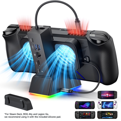 JSAUX 7-in-1 Multifunctional Docking Station with Cooling fan