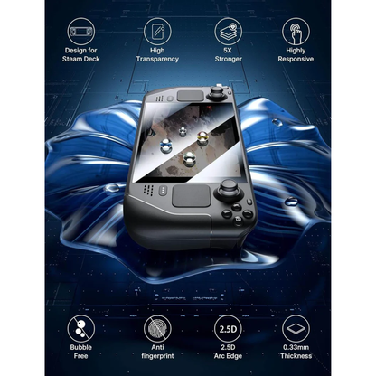 JSAUX ULTRA CLEAR Screen Protector For STEAM DECK with installation frame - 2 packs (Clear)