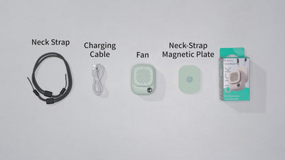 Aecooly - Mini Neck Fan Clip Portable Fan With Magnetic Back Clip