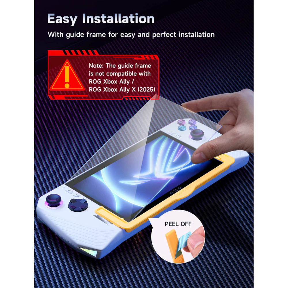 Jsaux Anti-Glare Screen protector for ROG ALLY&ROG ALLY X with guiding frame-2 packs (Matte)