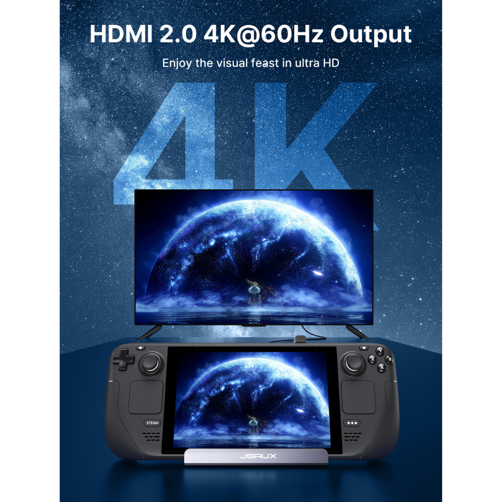 Jsaux 6 IN 1 Docking Station-Grey