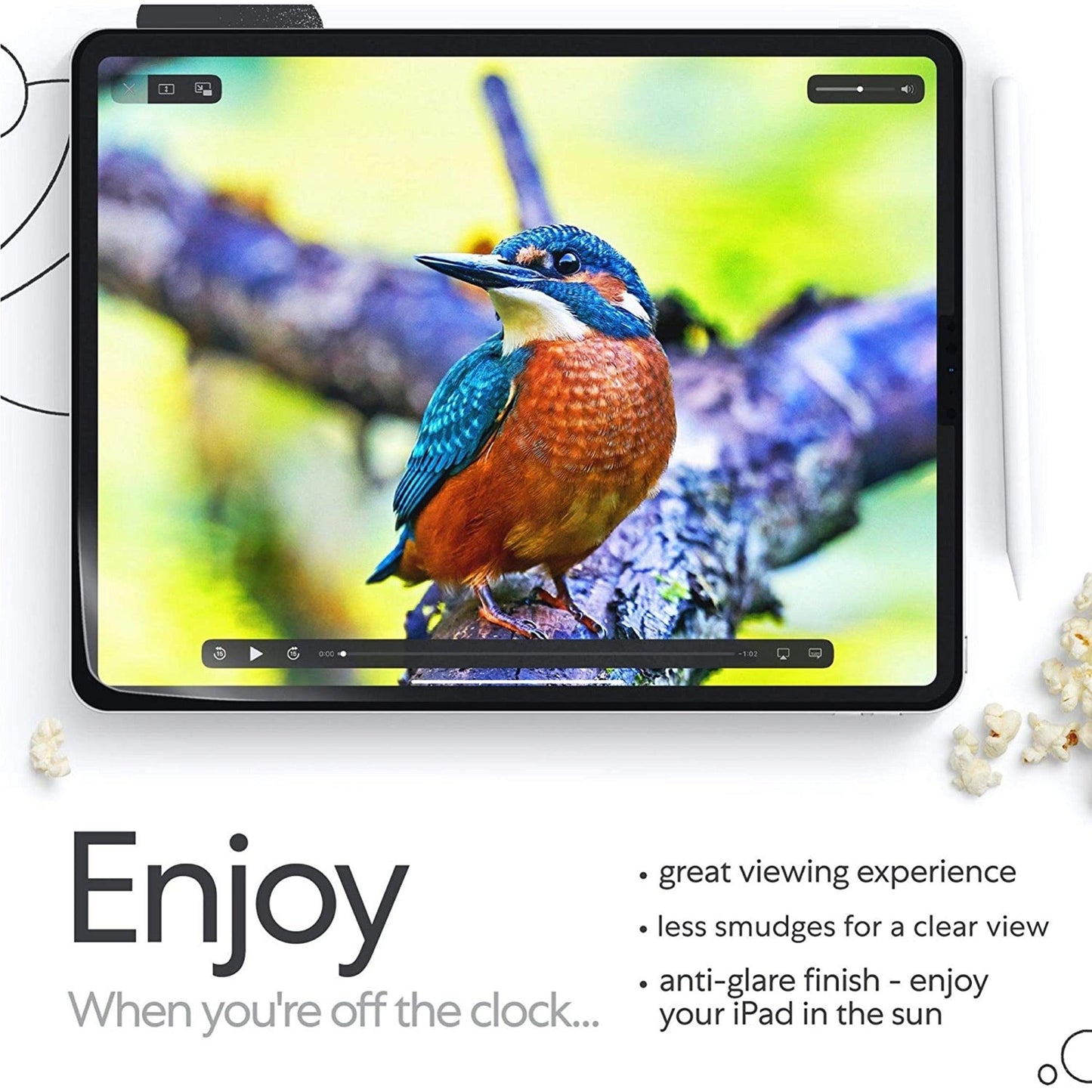 Paperlike (2 Pieces) for iPad 10.2" (2021, 2020 & 2019) - Transparent Screen Protector for Notetaking and Drawing Like on Paper